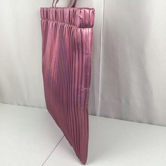 Urban Outfitters Metallic Holographic Pink Large Tote Bag Vegan One Size - Picture 5 of 8